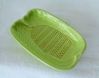 RJ52 :Ginger/Garlic vintage grater Japanese ceramic ginger/garlic small grater "Gabbage"design ,made in Japan