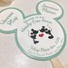 Mickey "Ear" Shaped Paddle Fans, Wedding Programs, Disney Weddings • Wavy or Straight Stick Option •Pantone color PMS337 pictured for Edging