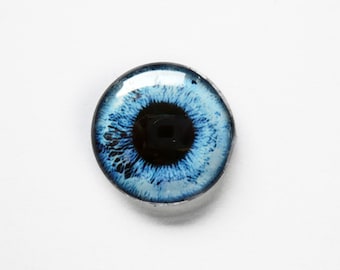 20mm handmade glass eye cabochon - pale blue eye - standard profile