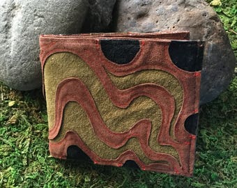 Big Billfold Wallet in Recycled Suede and Leather