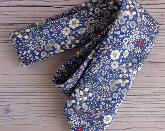 Floral Liberty print tie - Liberty June's Meadow blue tie - Wedding tie - floral tie - Liberty tie