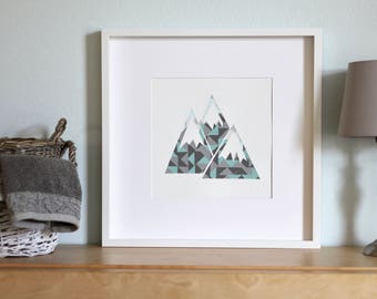 Snow-Capped Mountain Collage-Modern Nursery Wall Art and Decor