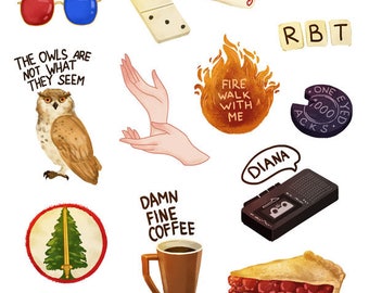 Twin Peaks stickers set А5