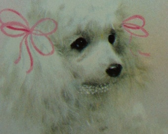 Vintage Beautiful White French Poodle Playing Cards
