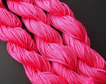 Magenta Braided Nylon Beading Cord Chinese Knot Cord 2mm.