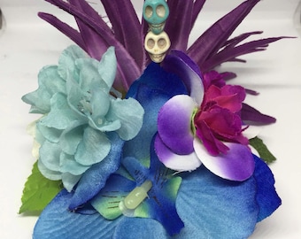 Tropical Orchid Skull hair flower