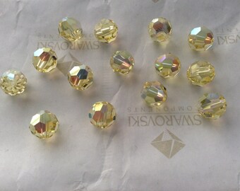 Swarovski #5000 Crystal Jonquil AB Round Ball Faceted Beads 5mm 6mm 8mm 10mm