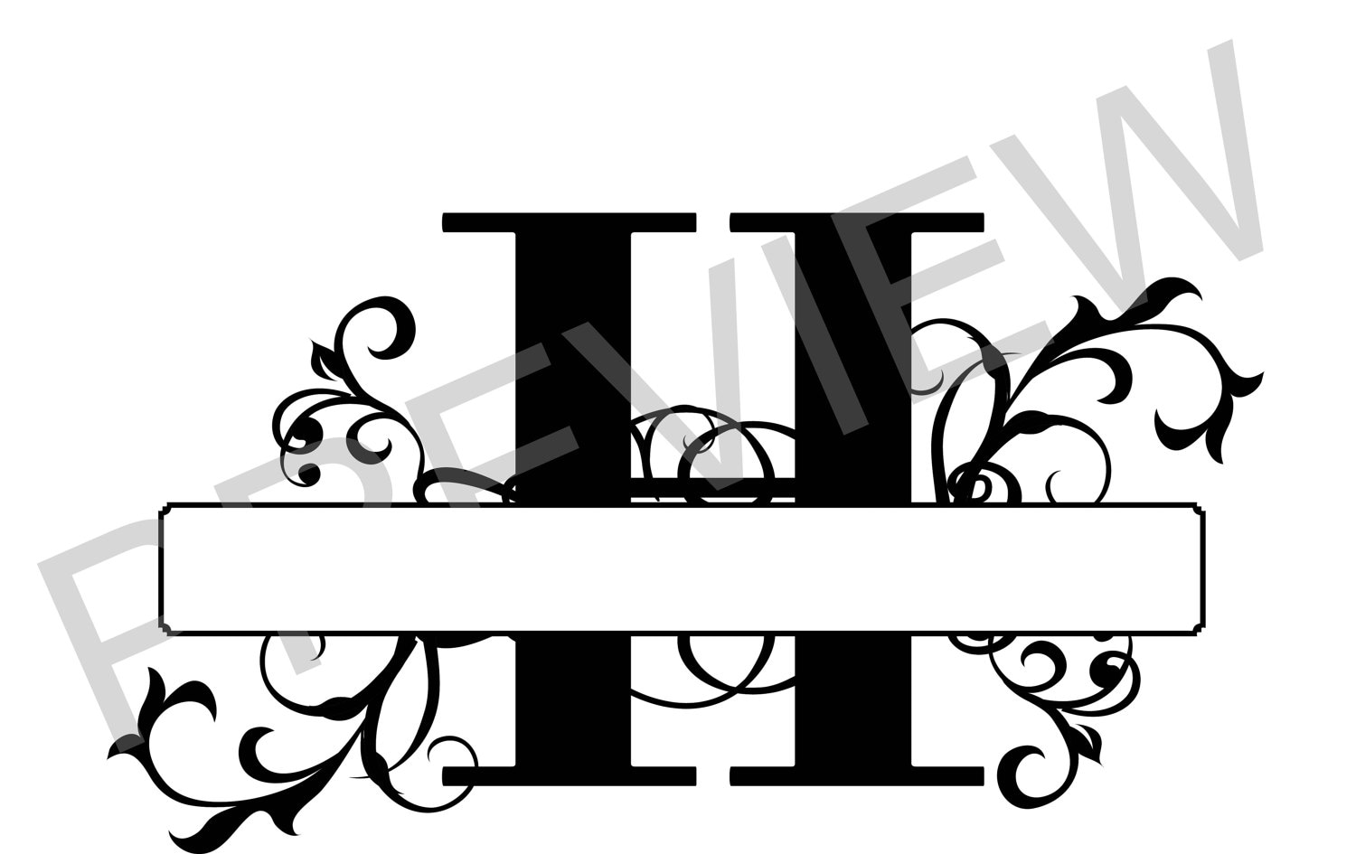 Download Split Monogram SVG Letter H Regal Split Alphabet Vector