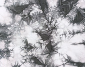 Charcoal Grey Shibori Fabric, Gray Tie Dye Fabric, Hand Dyed Fabric, Cotton Shibori Fabric