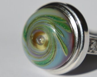 Collectable Artisan Handmade Lampwork Glass Snap Charm - Interchangeable Jewellery - Snap, Popper, Chunk, Button