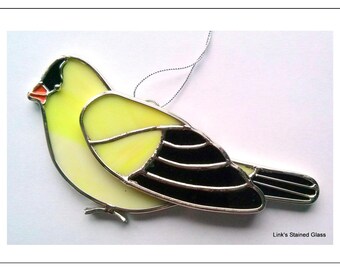 Stained Glass Goldfinch Sun Catcher