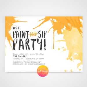 Paint and sip invite | Etsy