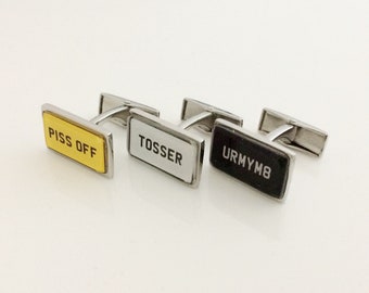 Personalized UK British License Number Plate Cuff Links
