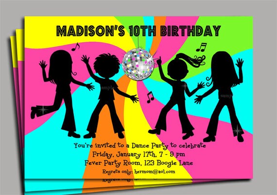 Dance Invitation Printable or Printed with FREE SHIPPING