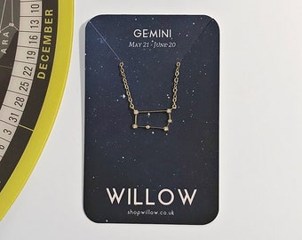GEMINI mini constellation necklace. gemini constellation / celestial / zodiac jewelry / gemini zodiac / gemini star sign / dainty necklace