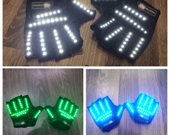 Led Gloves, Rave Gloves, Party Gloves, Led Costumes, Rave Clothing, Rave Wear, Festival Gloves, Rave Outfit, Glowing Gloves, Led Clothing