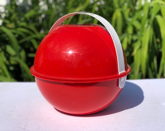 Vintage Ingrid Red Sphere Rainbow Plate Picnic Ball