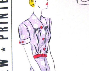 Spring Sale 1930s Pictorial Review Printed Pattern 9548 Vintage Sewing 30s Dress Pattern Bust 36 inches
