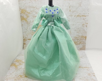 Barbie Sage Green Fluffy Gown Bows fashions Outfit 11 inch doll