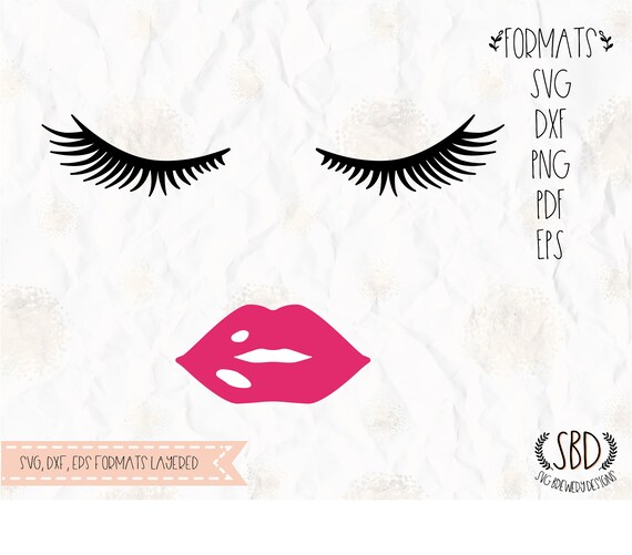 Download Eyelashes lips lashes face svg png dxf for cricut