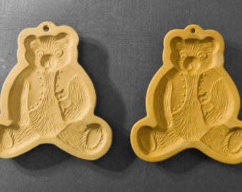 Shortbread Molds by Brown Bag Cookie Art, Vintage, ©1984 ©1985, Bear set of 2
