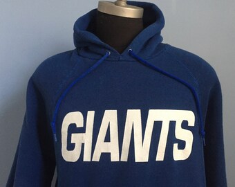 80s Vintage New York Giants nfl football hooded Sweatshirt - XL X-LARGE