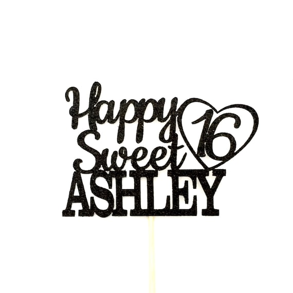 Download Any Name Happy Sweet 16 Birthday Cake Topper 16th Birthday
