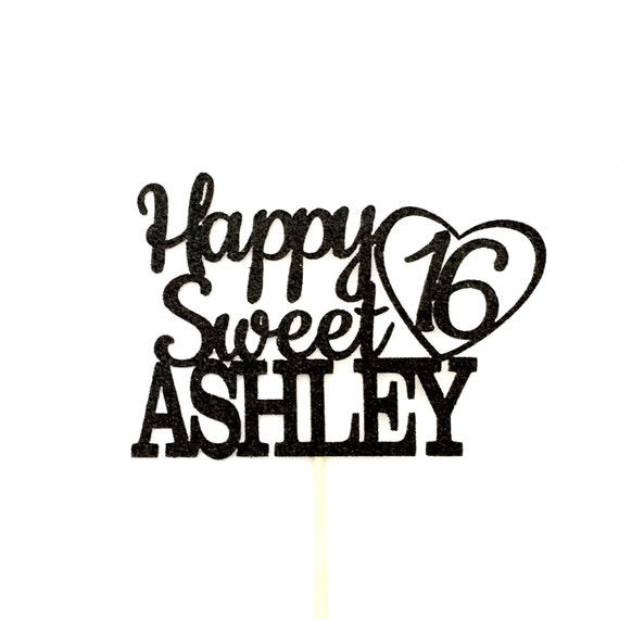 Download Any Name Happy Sweet 16 Birthday Cake Topper 16th Birthday