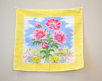 1950s Floral Print Hankie