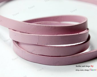 8mmx2mm Baby Pink Flat Leather, 8mm Genuine Cow Hide Leather Strip GF8M-12