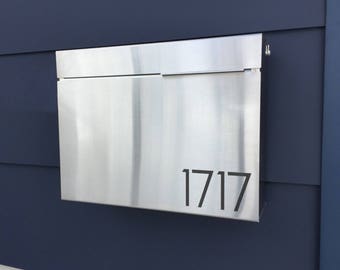 Larger Modern MITCH S mailbox - stainless steel, Modern Mailbox, Wall Mount mailbox - contemporary #1411S