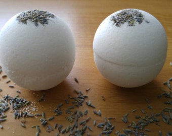 Organic Lavender and Shea butter bath bomb. Stress relief. Moisturizing bath bomb.