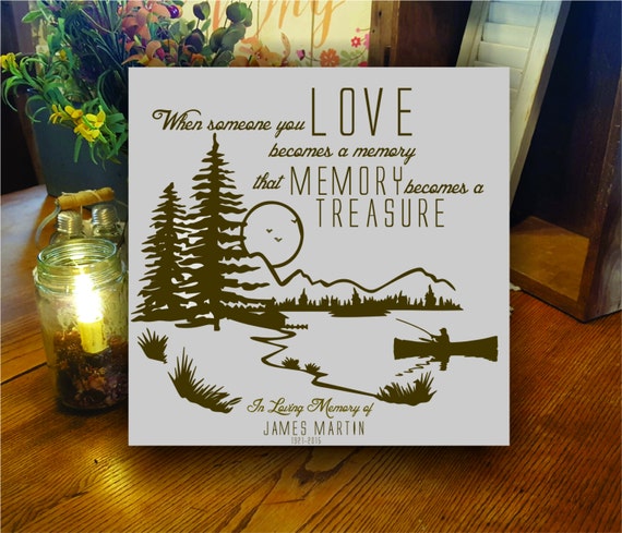 Fishing Scene Memorial Personalized Memorial Gift Sympathy