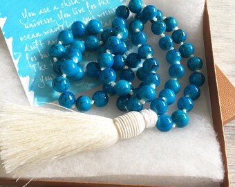 tassel necklace- bohemian jewelry- long tassel necklace- bohemian necklace- blue necklace- gift for her- beaded necklace- necklace