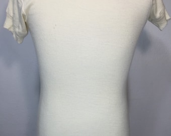 70's vintage orlon material scoop neck t shirt under wear short sleeve