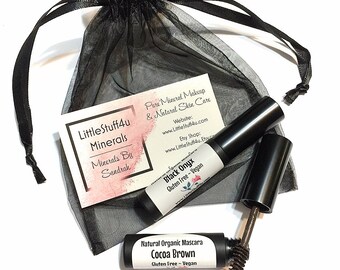 Natural Organic Mascara - Vegan Mascara - Gluten Free Natural Makeup - Mineral Mascara Black or Brown