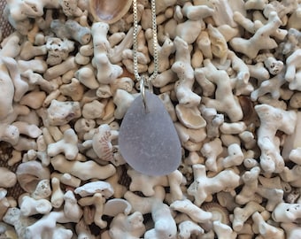 Purple seaglass pendant