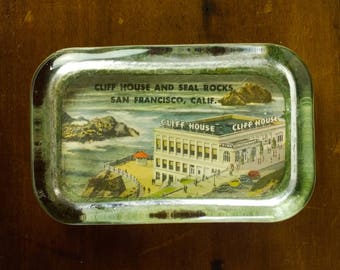 Vintage San Francisco Cliff House Paperweight - Heavy Glass