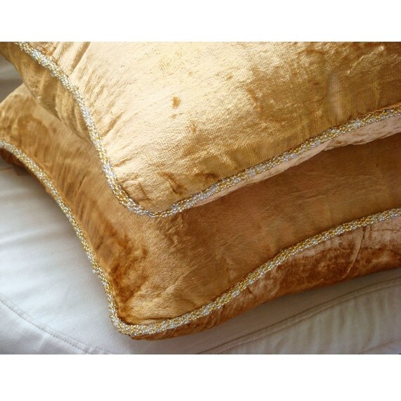 Gold Shimmer Euro Sham Covers 26x26 Square Euro Sham Cover