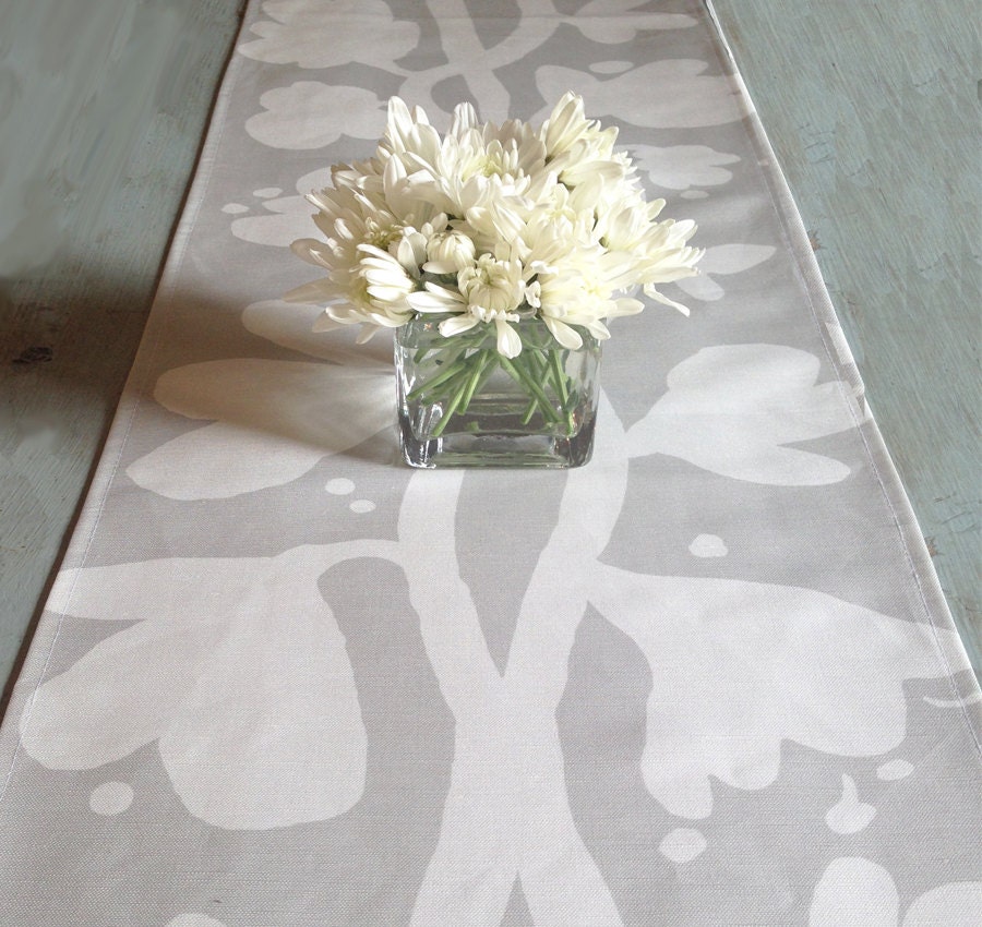 Modern Gray Linen Table Runner Weddings Parties Showers