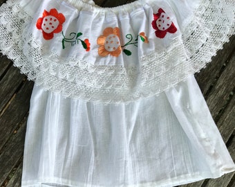 Girls Peasant Blouse, Mexican Peasant Blouse