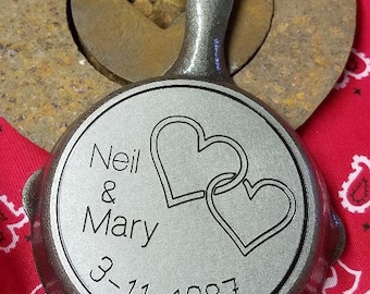 3 1/2" Cast Iron Skillet - Custom - Engraved - Anniversary - Wedding - Valentine - Gift