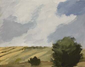 Landscape painting 9x12 pamela munger sky clouds small landscape decor