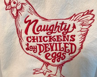 Embroidered Flour Sack Kitchen Towel