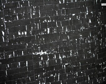 BLACK with SLIVER NATURAL Cork Fabric (U.S.A Supplier) - Made in Portugal - Vegan - Sustainable - Leather Alternative - P.E.T.A. approved