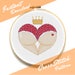 PATTERN Modern Cross Stitch Pattern - Cheeky Heart Royal Booty - Instant PDF Download - Counted Cross Stitch Chart - Subversive Cross Stitch
