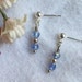 Baby Powder Blue beaded dangle drop sterling silver post style earrings 1 pair