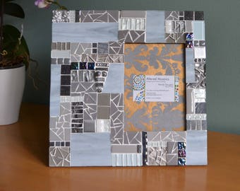 Grey mosaic picture frame