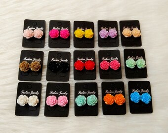 Resin rose flower, acrylic flower, small, beautiful, many colors, gift for her, birthday gift, summer earrings