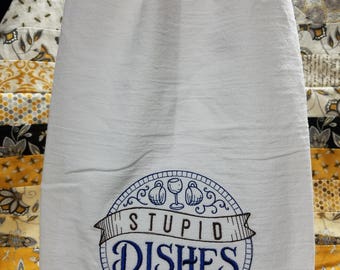 Embroidered flour sack towel